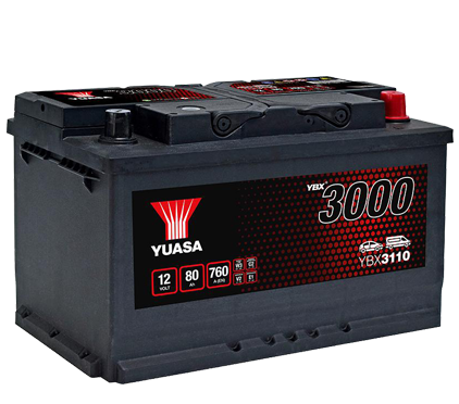 Imagen de bateria yuasa 80ah 760a ybx3110