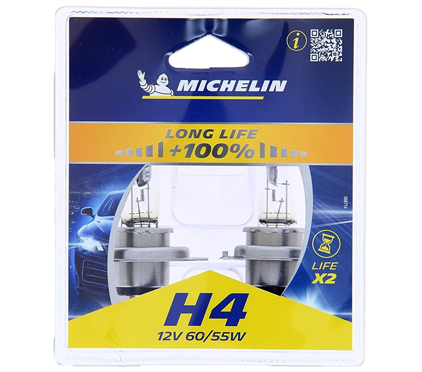 Imagen de juego lámparas h4 michelin 60/55w +100% 8714