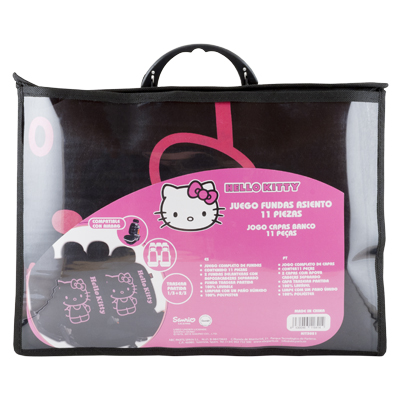 JUEGO FUNDAS DE ASIENTO NEGRO HELLO KITTY KIT3021